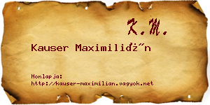Kauser Maximilián névjegykártya